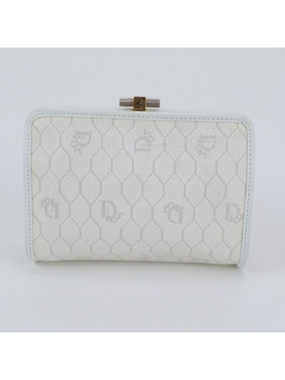 Dior Honeycomb Leather Pouch Clutch Gold